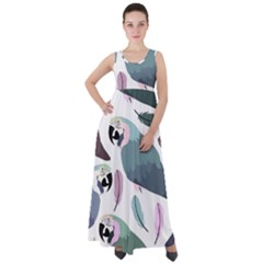 Parrot Empire Waist Velour Maxi Dress