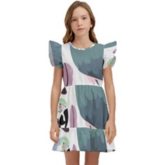 Parrot Kids  Winged Sleeve Dress by nateshop