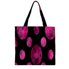 Pattern Circles Zipper Grocery Tote Bag