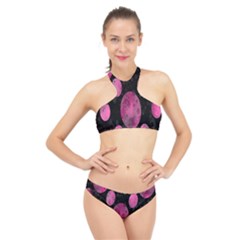 Pattern Circles High Neck Bikini Set