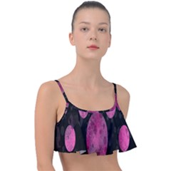 Pattern Circles Frill Bikini Top by nateshop