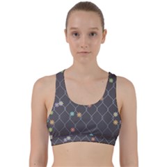 Pattern Flower Back Weave Sports Bra by nateshop