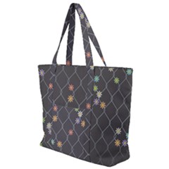 Pattern Flower Zip Up Canvas Bag by nateshop