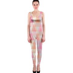 Pattern Triangle Pink One Piece Catsuit by nateshop