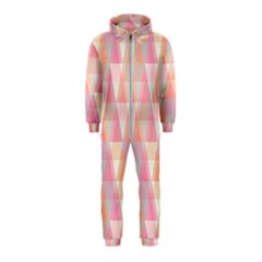 Pattern Triangle Pink Hooded Jumpsuit (kids) by nateshop