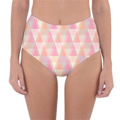 Pattern Triangle Pink Reversible High-waist Bikini Bottoms by nateshop