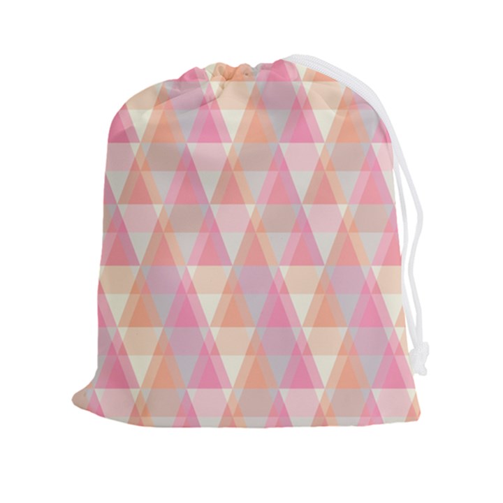 Pattern Triangle Pink Drawstring Pouch (2XL)