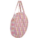 Pattern Triangle Pink Giant Round Zipper Tote View3