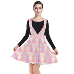 Pattern Triangle Pink Plunge Pinafore Dress by nateshop