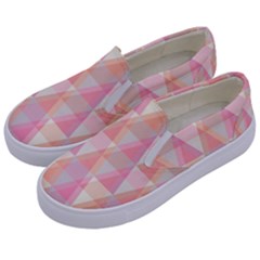 Pattern Triangle Pink Kids  Canvas Slip Ons by nateshop