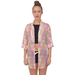 Pattern Triangle Pink Open Front Chiffon Kimono by nateshop