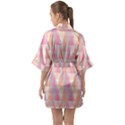 Pattern Triangle Pink Half Sleeve Satin Kimono  View2