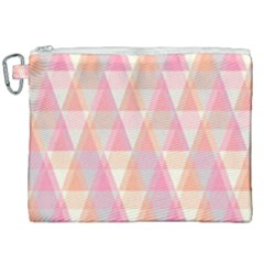 Pattern Triangle Pink Canvas Cosmetic Bag (xxl) by nateshop