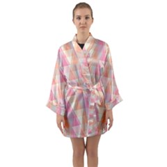 Pattern Triangle Pink Long Sleeve Satin Kimono by nateshop