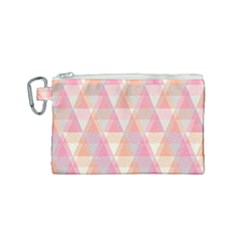 Pattern Triangle Pink Canvas Cosmetic Bag (small) by nateshop