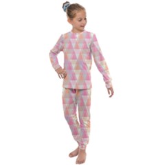 Pattern Triangle Pink Kids  Long Sleeve Set  by nateshop