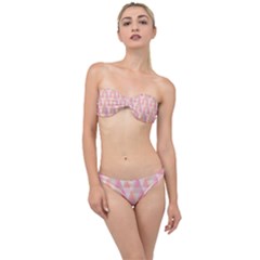 Pattern Triangle Pink Classic Bandeau Bikini Set by nateshop