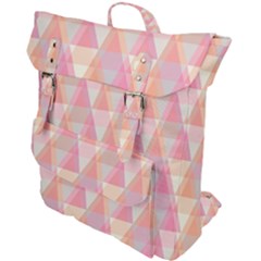 Pattern Triangle Pink Buckle Up Backpack by nateshop