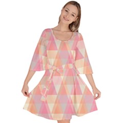 Pattern Triangle Pink Velour Kimono Dress by nateshop