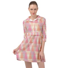 Pattern Triangle Pink Mini Skater Shirt Dress by nateshop