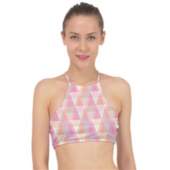 Pattern Triangle Pink Racer Front Bikini Top by nateshop