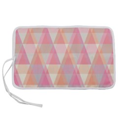 Pattern Triangle Pink Pen Storage Case (m) by nateshop