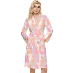 Pattern Triangle Pink Long Sleeve Velour Robe by nateshop