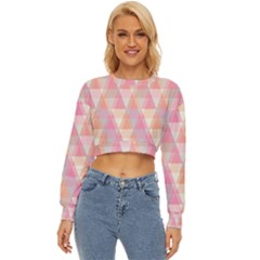 Pattern Triangle Pink Lightweight Long Sleeve Sweatshirt by nateshop