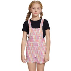 Pattern Triangle Pink Kids  Short Overalls by nateshop