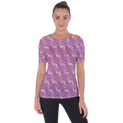 Pattern,ilustrasi Shoulder Cut Out Short Sleeve Top by nateshop