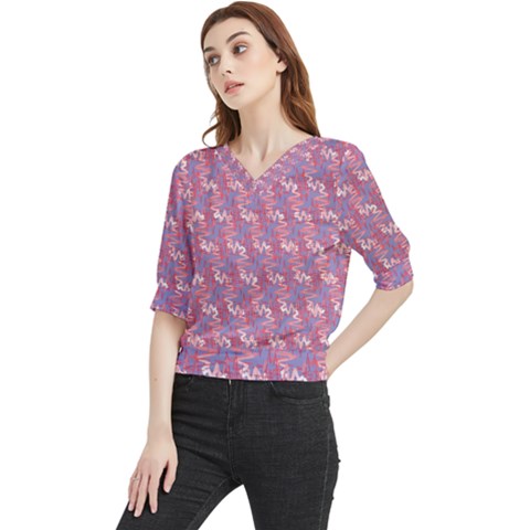 Pattern,ilustrasi Quarter Sleeve Blouse by nateshop