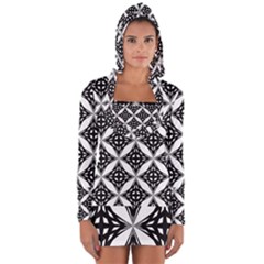 Pattern-black Long Sleeve Hooded T-shirt by nateshop