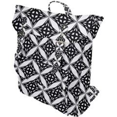 Pattern-black Buckle Up Backpack by nateshop