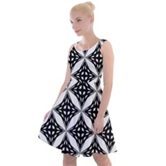 Pattern-black Knee Length Skater Dress by nateshop