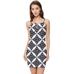 Pattern-black Summer Tie Front Dress by nateshop