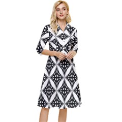 Pattern-black Classy Knee Length Dress by nateshop