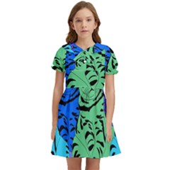 Pattern-cat Kids  Bow Tie Puff Sleeve Dress