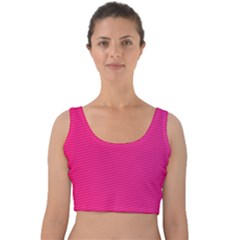 Pattern-pink Velvet Crop Top by nateshop