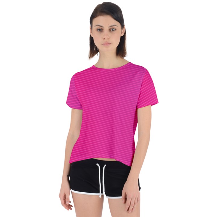 Pattern-pink Open Back Sport Tee