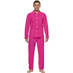 Pattern-pink Men s Long Sleeve Velvet Pocket Pajamas Set