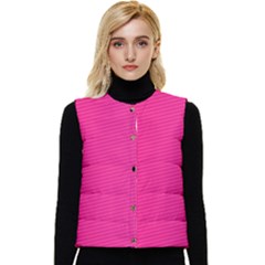 Pattern-pink Women s Short Button Up Puffer Vest by nateshop