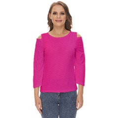 Pattern-pink Cut Out Wide Sleeve Top