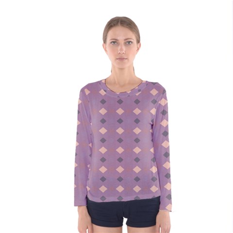 Pattern-puple Box Women s Long Sleeve Tee by nateshop