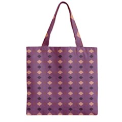 Pattern-puple Box Zipper Grocery Tote Bag