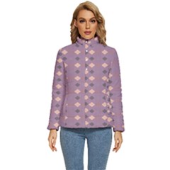 Pattern-puple Box Women s Puffer Bubble Jacket Coat