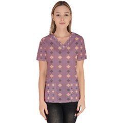 Pattern-puple Box Women s V-neck Scrub Top by nateshop