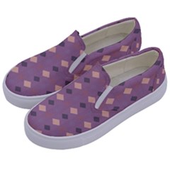 Pattern-puple Box Kids  Canvas Slip Ons by nateshop