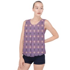 Pattern-puple Box Bubble Hem Chiffon Tank Top by nateshop