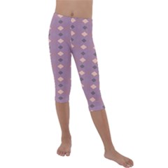 Pattern-puple Box Kids  Lightweight Velour Capri Leggings  by nateshop