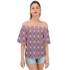 Pattern-puple Box Off Shoulder Short Sleeve Top by nateshop